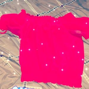 A Beautiful red off Shoulders crop top
